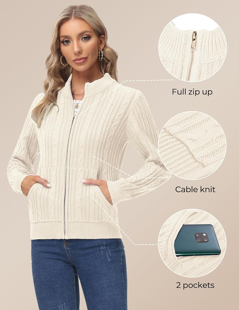 トップス eaphi CABLE KNIT CARDIGAN eaphi CABLE KNIT CARDIGAN